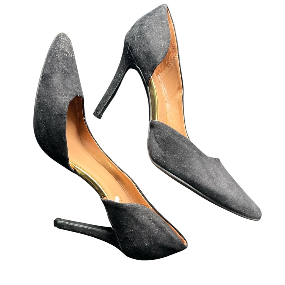 Merona | Classic Black Faux Suede D’Orsay Classic Heels Size 8